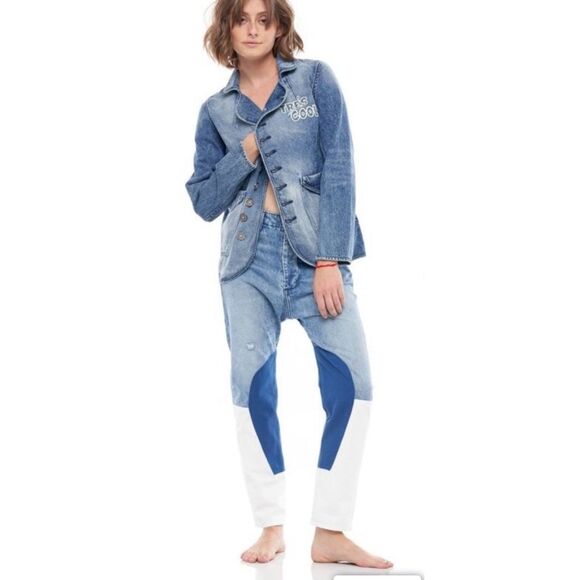 Free People Sandrine Rose the chateau tres cool denim jacket - Picture 3 of 6